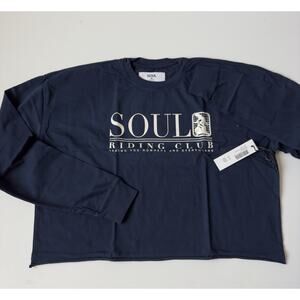 Soul Cycle NAVY JULIA CROP LONG SLEEVE Medium